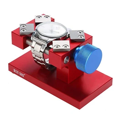 Imagen de Taidda abridor de bisel reloj, reloj rojo/plateado Herramienta extracción Banco trabajo caja trasera 1#