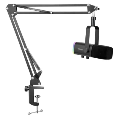 Imagen de FIFINE XLR Streaming Micrófono Dinámico de Podcast, RGB Gaming USB con Soporte Microfono per Ordenador PS4 PS5, para Podcast Estudio Podcasting Grabación