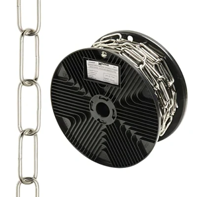 Imagen de Cadena decorativa lisa plateada 3,4x43 mm. rollo 20 metros