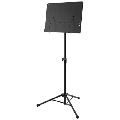 Imagen de World Rhythm WR 401 Soporte para partituras orquestales de altura ajustable con retenedores página, color negro