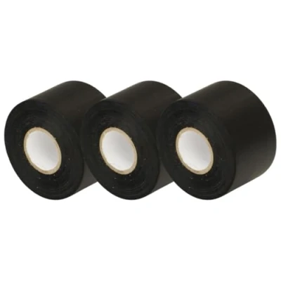 Imagen de GOCABLETIES Cinta aislante negra de 50 mm x 33 m para instalaciones eléctricas Autoadhesiva y resistente, ancha proteger, agrupar reparar cables 3 rollos
