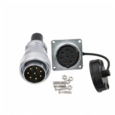 Imagen de HangTon WS28 8 Pin 25A Power Connector Resistente al polvo de alto rendimiento Industrial Aviación Circular Metal Solar Automotriz Aplicación 11 AWG