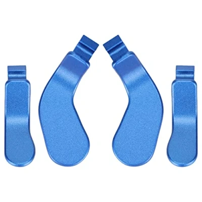 Imagen de Paletas de Controlador, 4 Piezas Acero Inoxidable Metal Azul Bloqueos Gatillo Cabello Repuesto para Xbox One Elite Controller Series 2
