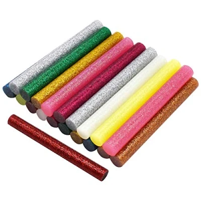Imagen de Qixuer 20 Unids Glitter Hot Melt Glue Sticks,Hot Barras de Pegamento Adhesivo Caliente para la Fijación Algunos Objetos Como Vidrio Madera Plásticos Cerámica (11 * 100mm)