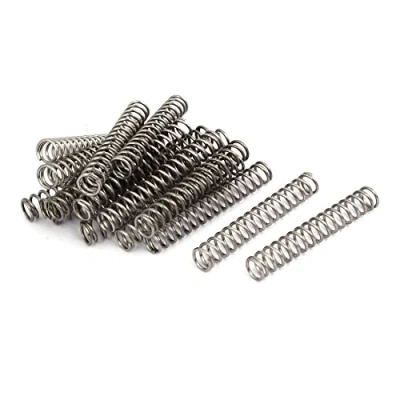 Imagen de sourcing map 1mm x 8mm 50mm 304 Inoxidable Acero Compresión Resorte Plateado Tono 20Uds