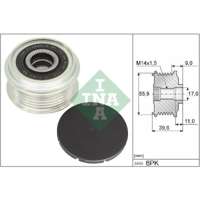 Imagen de INA 535 0340 10 Rueda Libre Alternador se requiere herramiente especial para montaje