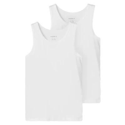 Imagen de Name it Nkmtank 2PACK Camiseta interior para niños, Talla: 116, White