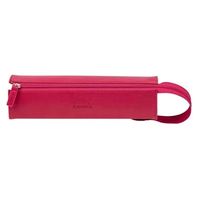 Imagen de Clairefontaine ES RHODIA 319022C Estuche de plumier rodiarama frambuesa 23 x 5 cm Apertura plana para uso como plumero piel sintética Almacenamiento bolígrafos, lápices y rotuladores