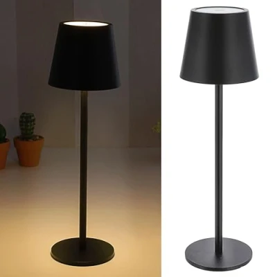 Imagen de Cepewa lámpara de mesa con función táctil, regulable en 3 tonos blancos, 11 x 37 cm, negro, 65 lúmenes, 56 ledes, cable carga USB, (1 cm), color negro