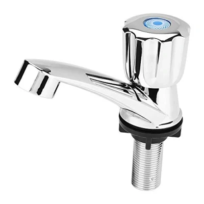 Imagen de MAGT Grifo de grifo, G1/2 Solo Frío Lavabo Cocina ABS Fregadero Accesorios (Botón Manija)