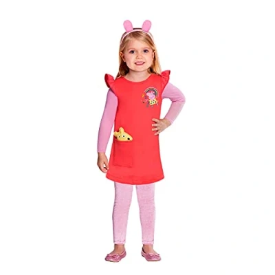 Imagen de amscan 9905930 Vestido rojo con diseño de Peppa Pig, 4 6 años 1 unidad, 24