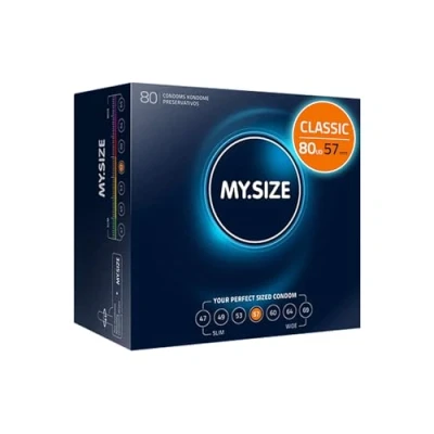 Imagen de MY.SIZE Classic Condones talla 4 I Ancho 57 mm Megapack 80 unidades Preservativos premium extra delgados ultra sensibles y delicados Grosor 0,07 veganos