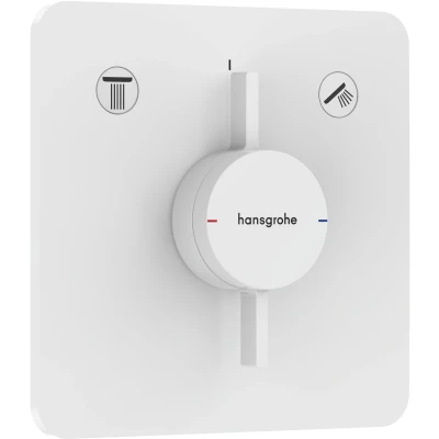 Imagen de hansgrohe DuoTurn Q, grifo de ducha empotrado para 2 funciones, monomando ducha, mezclador iBox universal 2, blanco mate