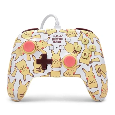 Imagen de PowerA Mando con cable mejorado para Nintendo Switch Colorete Pikachu