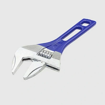 Imagen de Llave ajustable ligera compacta de agarre suave, boca ancha, mandíbula con capacidad 24 mm ancho, azul corto (115 mm)