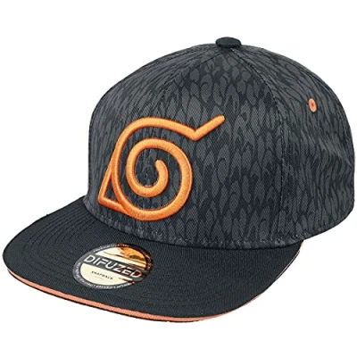 Imagen de Naruto Shippuden Badge Hombre Gorra Negro 100% algodón