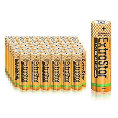 Imagen de EXTRASTAR Batería de Alcalinas AA LR6 1,5 Voltios, 2950mAh No5 Pilas, Gama Performance, No Se Puede Cobrar, 48Pcs