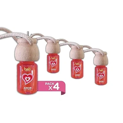 Imagen de Bali fragancias Pack de 4 Ambientadores coche AMOR 6 ml 0% alcohol, absorbe el mal olor tu vehículo