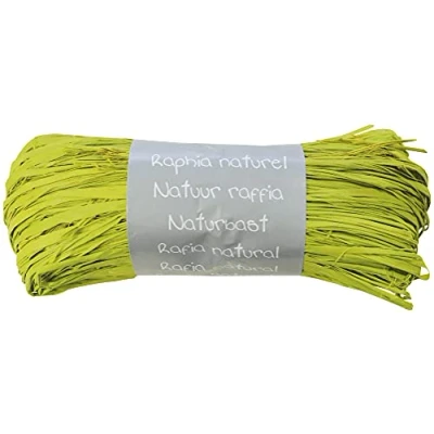 Imagen de Clairefontaine 196019C Pelote Raphia Vert anis Longueur 1m50 pour 50g Loisirs Créatifs Emballage Cadeau DIY Multiples