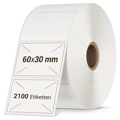 Imagen de VIOKS etiquetas autoadhesivas, 2100 unidades, 57 x 32 mm, para impresora de etiquetas, DHL, escribir