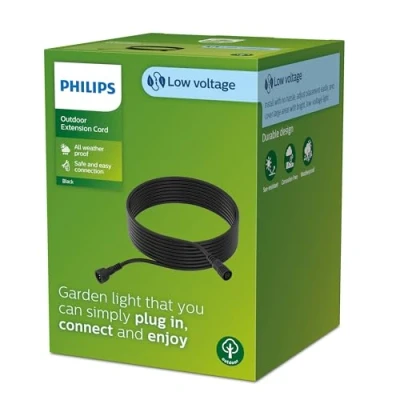 Imagen de Philips Lighting Cable Negro Exterior 10m GardenLink, bajo voltaje, negro, 24V, resistente al agua IP67