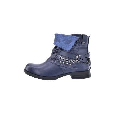 Imagen de Elara Botines Mujer Botas de Estilo Motero Remaches Chunkyrayan 344 Navy 38