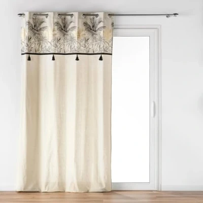 Imagen de Douceur d&#039;Intérieur Papaya Cortina, con Ojales, 140 x 240 cm, algodón y poliéster, Parte Superior Metalizada