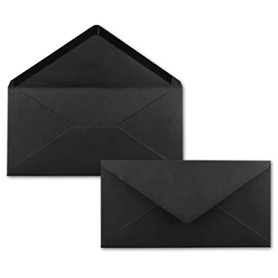 Imagen de neuser color froh Sobres 220 x 110 mm, nassklebung gesamtparent, negro 50 Umschläge
