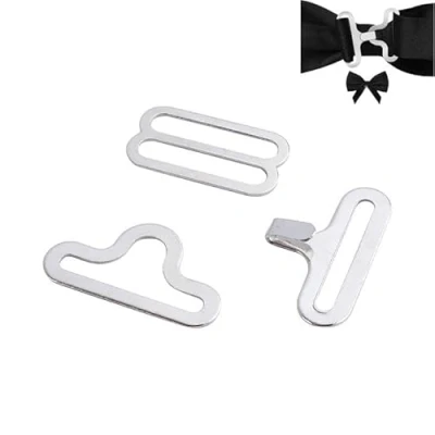 Imagen de Fictory Clip para Pajarita, Juego Sujetadores Ajustables Sujetar de 50 Perchas Corbata Hardware Pajarita Metal Ajustable Correa Corbata,