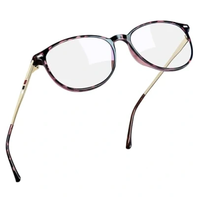 Imagen de Joopin Gafas Luz Azul Mujer y Hombre para Ordenador Montura de Lentes Antireflejantes Bloqueo Rosa Leopardo