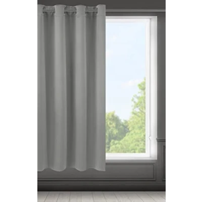 Imagen de Eurofirany Logan Cortina Opaca 1 Unidad, Ojales, Bloquea la Luz, Oscurece Habitación, Dormitorio, Sala de Estar, 140x175 cm, Gris
