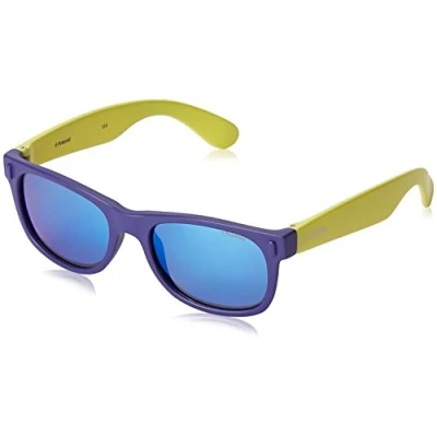 Imagen de Polaroid P0115 JY UDF Gafas de Sol, Azul (Bluette Lime/Grey Blue Mirror Polarized), 46 Unisex Niños