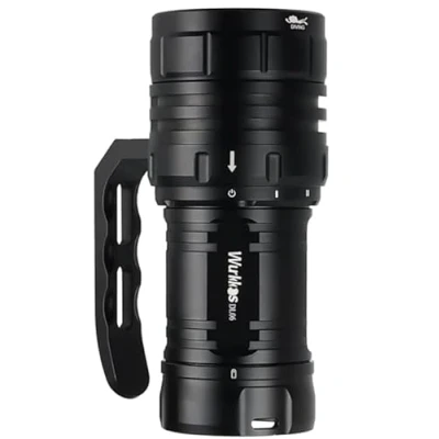 Imagen de Wurkkos DL06 linterna de Buceo 15000 lúmenes, Recargable, 6*XHP50.2 LED submarina potente con 3 * 5000mAh fuente alimentación y cargador, puerto carga USB C