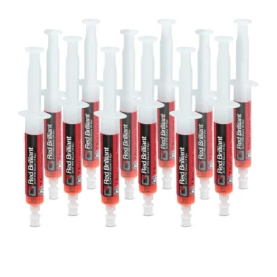 Imagen de Errecom Red Brilliant 12 x 7,5 ml, Detector Fluorescente UV a Base PoE para Localizar Las Fugas de Gas Refrigerante en los Sistemas Aire Acondicionado Auto con Compresor Eléctrico