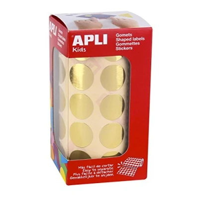 Imagen de APLI Kids 11632 Rollo de gomets redondos 20 mm, color oro