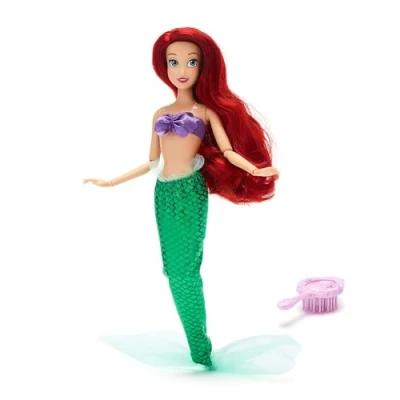 Imagen de Disney Store Official, La Sirenita, Ariel, muñeca clásica, 29 cm, de Princesa Totalmente posable con Cola Sirena y Top Conchas, Incluye Cepillo Juguete, para Mayores 3 años