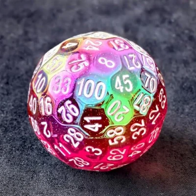 Imagen de Bescon dados de 100 caras, juego D100, poliédricos sólidos lados, 45 mm diámetro