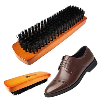 Imagen de Cepillo para zapatos de madera eliminar el polvo y pulir cuero Ideal limpieza botas militares piel