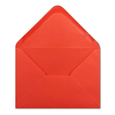 Imagen de 50 Sobres DIN C5 rojo 16,2 x 22,7 cm sin ventana 100 g/m² con solapa en punta