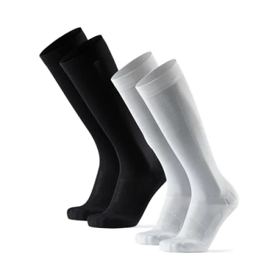 Imagen de DANISH ENDURANCE Calcetines de Compresión Mujer y Hombre, Deporte, Running, Recuperación, Multicolor: 1 x Negro, Blanco, 39 42
