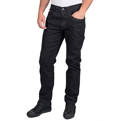 Imagen de Lee Cooper LCPNT219 vaqueros elásticos con lavado de 5 bolsillos para hombre, Negro, 32W / 31L