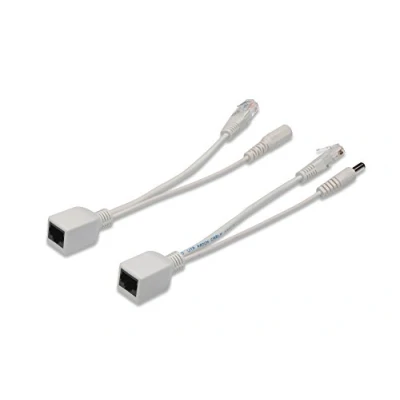 Imagen de cable adaptador PoE pasivo DIGITUS Fast Ethernet de inyector y divisor enchufe zócalo DC 5,5 mm