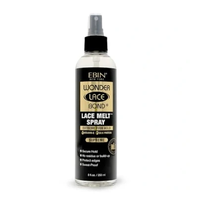 Imagen de EBIN NEW YORK Wonder Bond Melting Spray 8oz/ 250ml Extreme Firm Hold (Supreme) No Reside, Long Lasting Formula with Protecting Edges, Gives Undetectable and Natural Look