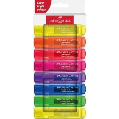 Imagen de Faber Castell 254648 Pack de 8 Subrayadores Textliner 1546 Tonos Neon Ancho Trazo 1 5 mm