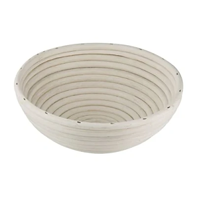 Imagen de Zenker Cesta de fermentación redonda 22 cm diámetro ratán natural para pan casero Suministra oxígeno a la masa panes sueltos y aireados