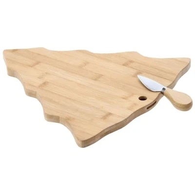 Imagen de Tabla de madera para cortar queso con cuchillo Árbol Navidad 38x31,5x1,5cm