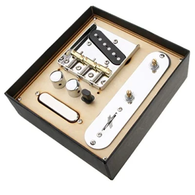Imagen de Alnicov Placa De Puente Silla Montar 6 Cuerdas, Control Interruptor 3 Vías, Juego Pastillas Mástil Para Piezas Repuesto Guitarras Eléctricas Telecaster