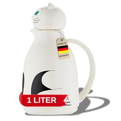 Imagen de Helios Thermo Cat Jarra térmica de plástico con cierre rosca (1 L), color blanco