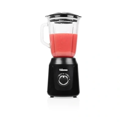 Imagen de Tristar Batidora, jarra batidora de cristal 1 litro, 2 velocidades, función pulso para picar hielo, piezas aptas lavavajillas, negra, 350 W, Smoothie Maker BL 4482