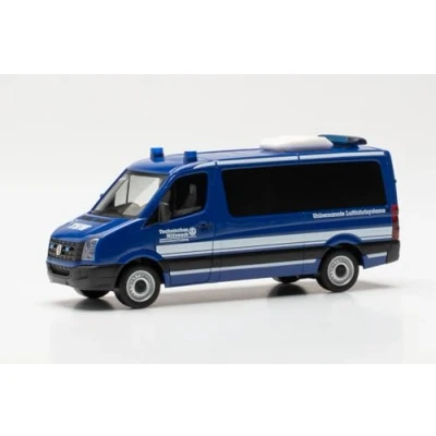 Imagen de Herpa Miniatura del Coche VW Crafter Bus Flat Roof THW Freising (Bayern/Freising), Escala 1/87, maqueta de colleción, modelismo, Modelo aleman, Figura plástico